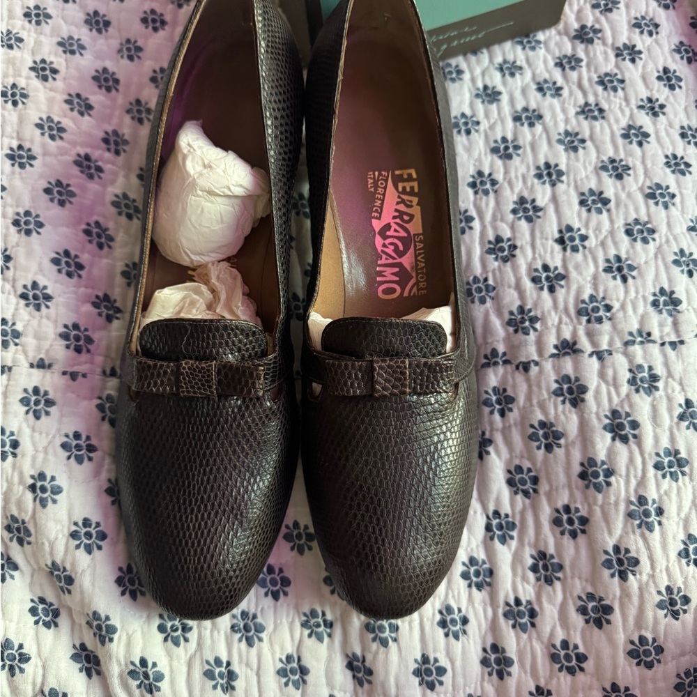 Salvatore Ferragamo Women's Brown Leather Loafers